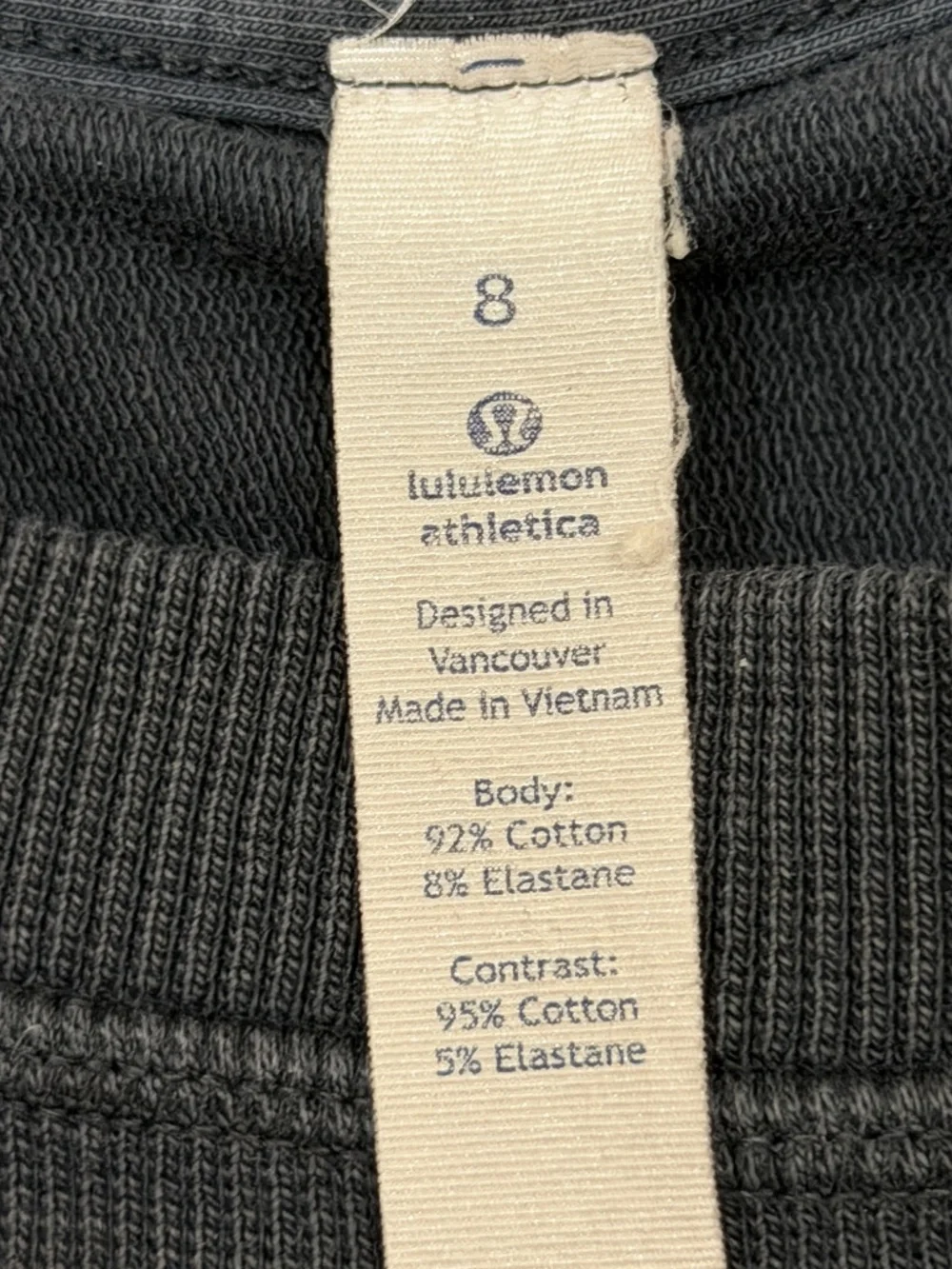 Lululemon Black Crewneck Pullover Sweatshirt Size 8